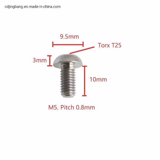 Hochwertige Befestigungsschraube Rotor Baut M3 M6 T25 M5X10 Titan-Aluminium-Farbe Pan-Flachkopf-Bolzenschraube