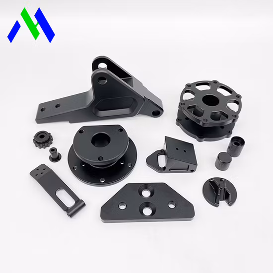 OEM Aluminium/Messing/Stahl/Edelstahl/Titan CNC-Bearbeitungsteil für Automobil/Medizin/Maschine/Bau/Motorrad/Fahrrad/Elektronik schwarz eloxiert